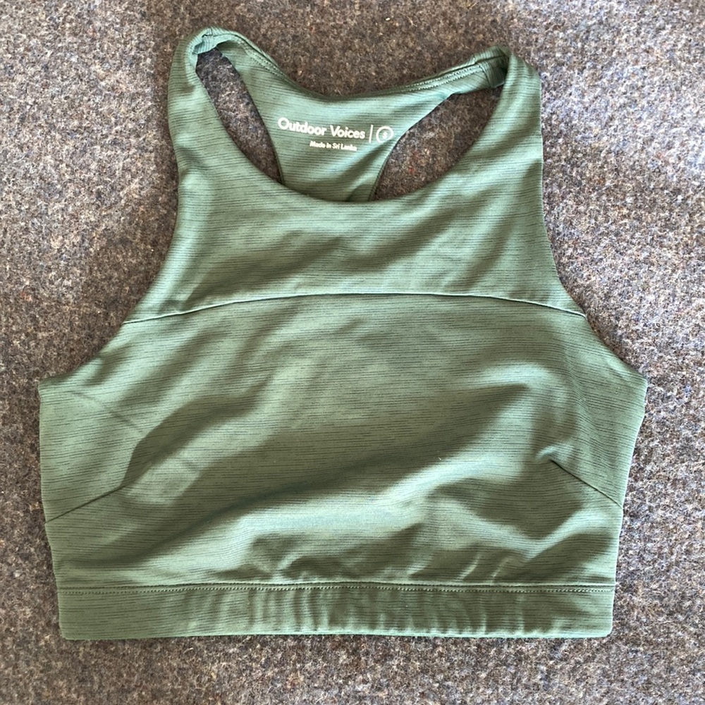 Outdoor Voices Move Free Crop Top, S, evergreen
